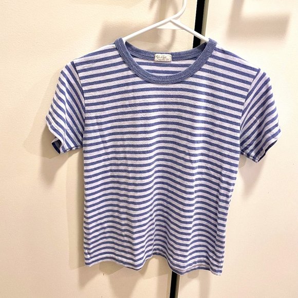 Brandy Melville Tops - Brandy Melville John Galt Striped Ringer Tee Blue